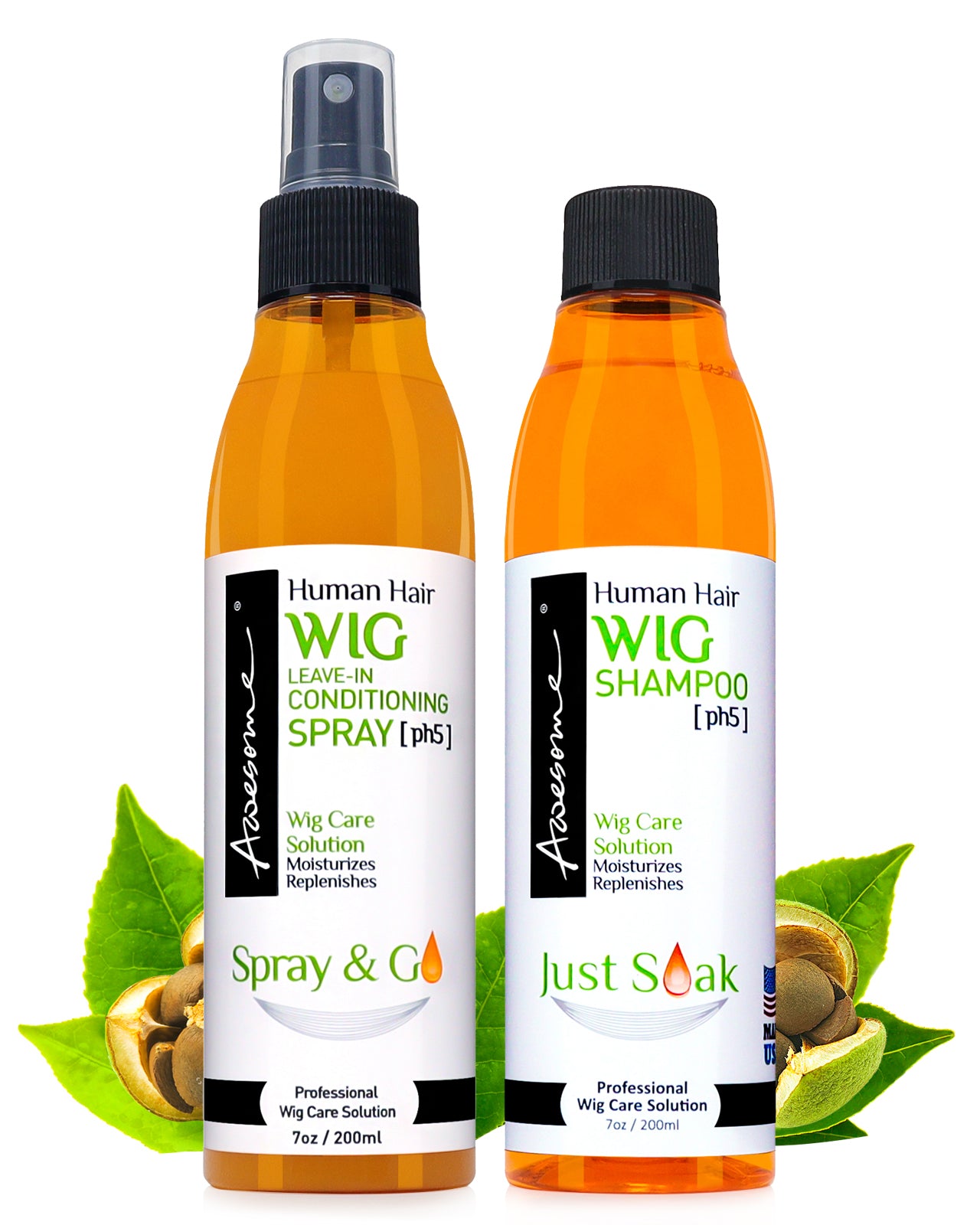 Human Hair Wig Shampoo & Leave in Conditioner Spray for wigs