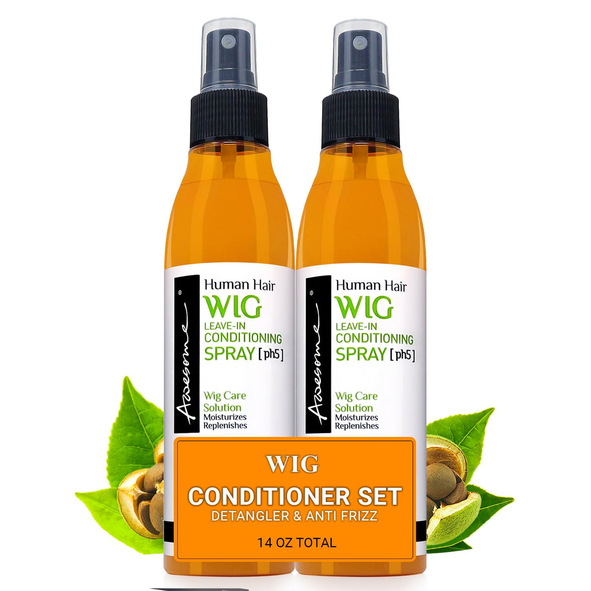 Awesome Human Hair Wig Leave-In Conditioner Spray, 7 Fl Oz Each, 2-Pack