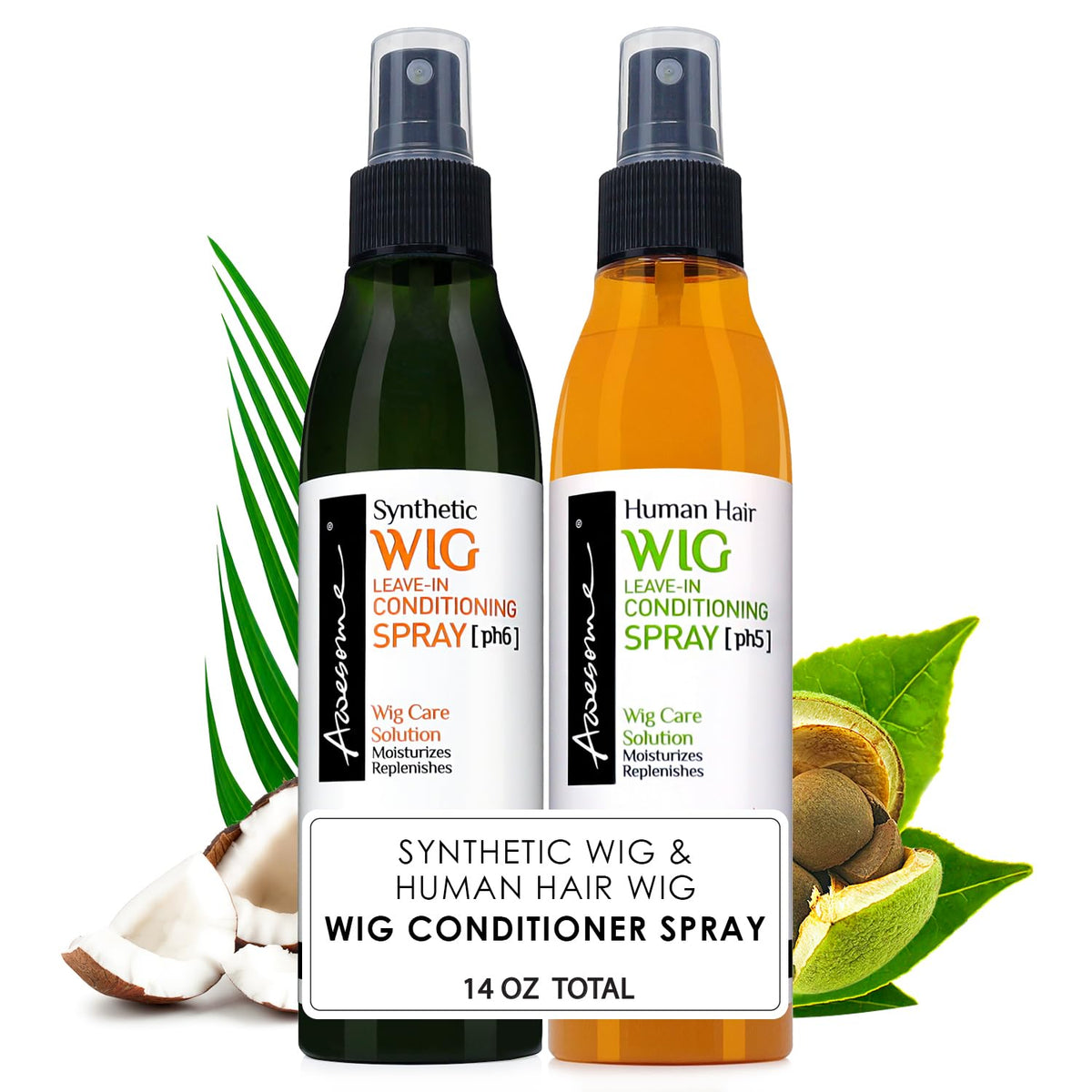 Awesome Human Hair + Synthetic Wig Leave-In Conditioner Spray Set, 7 Fl Oz Each, 2-Pack