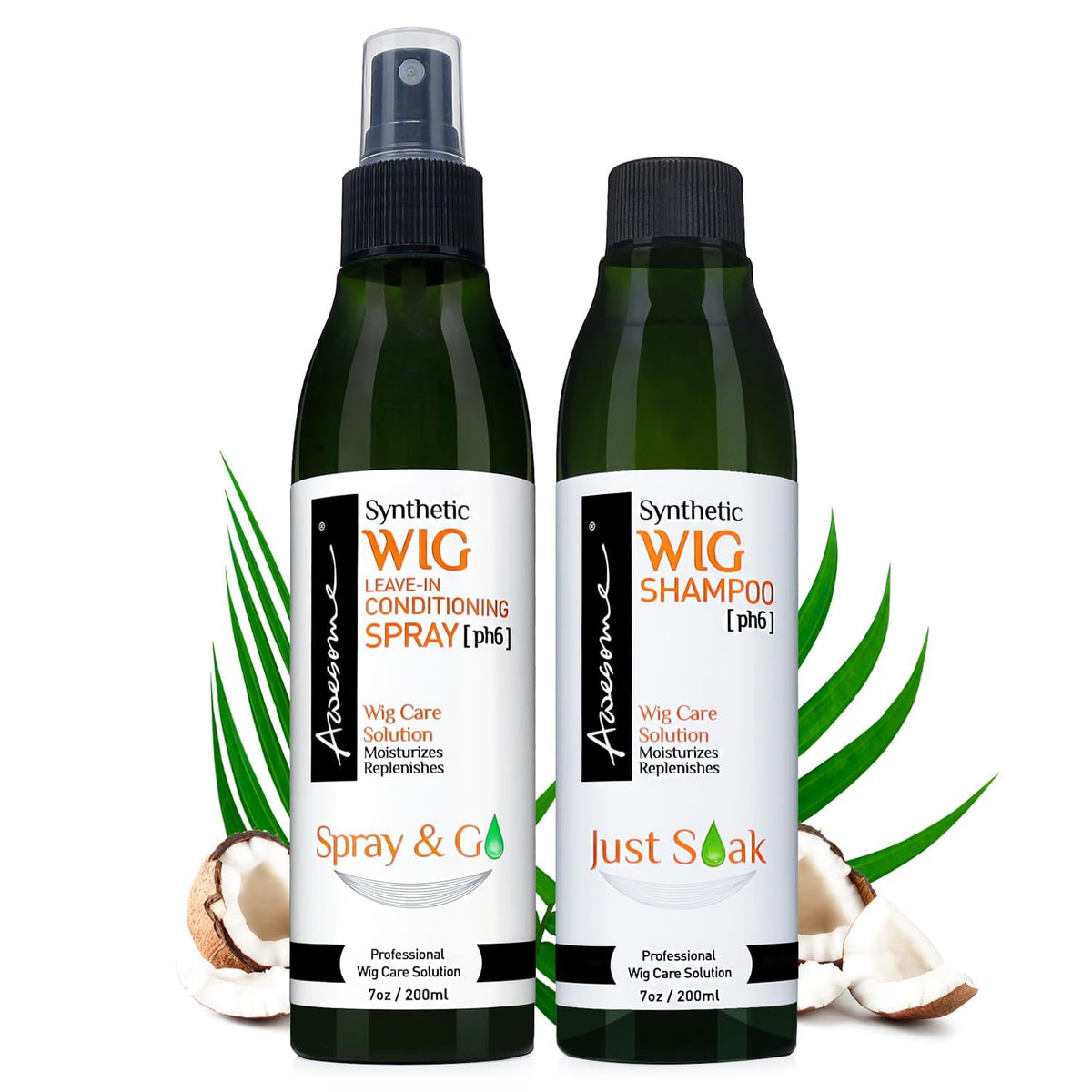 Awesome Synthetic Wig Care Kit, Shampoo + Conditioner, 2-Pack