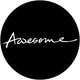 Awesome Hair Care white script logo on a black background